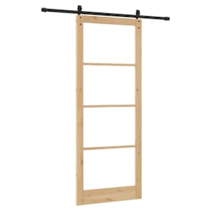Posuvné dveře Přírodní 83 x 232 cm Masivní borové dřevo a sklo - obrázek 6