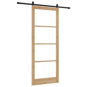 Posuvné dveře Přírodní 93 x 232 cm Masivní borové dřevo a sklo - obrázek 6