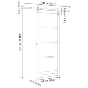 Posuvné dveře Přírodní 93 x 232 cm Masivní borové dřevo a sklo - obrázek 11