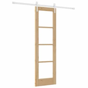 vidaXL Libisev uks 61 x 198,5 cm Soe m&auml;nnipuit ja klaas Neutraalne