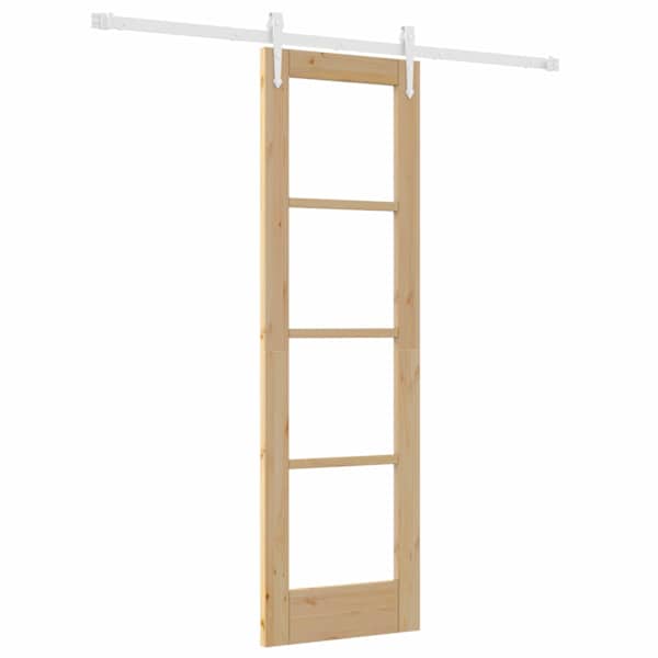 vidaXL Libisev uks 61 x 198,5 cm Soe m&auml;nnipuit ja klaas Neutraalne