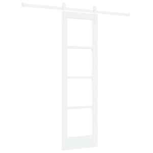 vidaXL Libisev uks 61 x 198,5 cm Soe m&auml;nnipuit ja klaas Valge