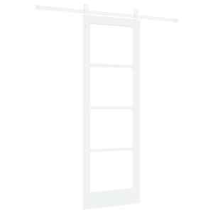 Posuvné dveře Bílá 73,5 x 211 cm Masivní borové dřevo a sklo - obrázek 2