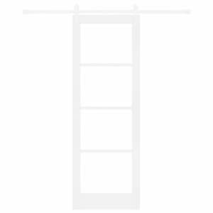 Posuvné dveře Bílá 73,5 x 211 cm Masivní borové dřevo a sklo - obrázek 4