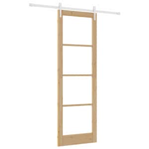 Posuvné dveře Přírodní 78 x 232 cm Masivní borové dřevo a sklo - obrázek 2