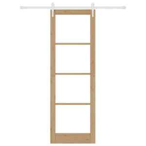 Posuvné dveře Přírodní 78 x 232 cm Masivní borové dřevo a sklo - obrázek 4