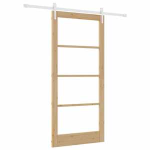 Posuvné dveře Přírodní 93 x 202 cm Masivní borové dřevo a sklo - obrázek 2