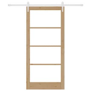 Posuvné dveře Přírodní 93 x 202 cm Masivní borové dřevo a sklo - obrázek 4