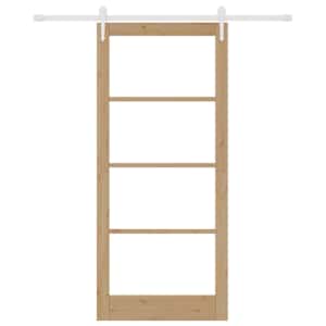 Posuvné dveře Přírodní 93 x 211 cm Masivní borové dřevo a sklo - obrázek 4