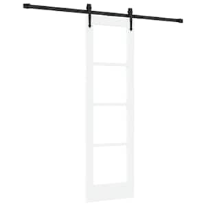 vidaXL Libisev uks 61 x 198,5 cm Soe m&auml;nnipuit ja klaas Valge ja must