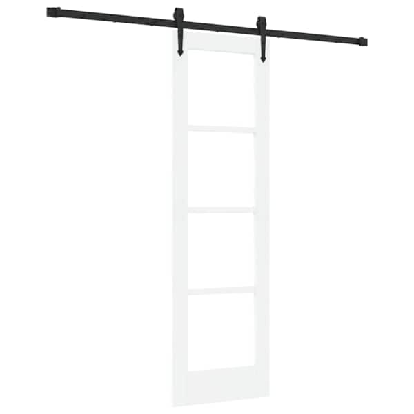 vidaXL Libisev uks 61 x 198,5 cm Soe m&auml;nnipuit ja klaas Valge ja must