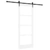 vidaXL Libisev uks 83 x 211 cm Soe m&auml;nnipuit ja klaas Valge ja must