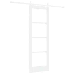 Posuvné dveře Bílá 73,5 x 211 cm Masivní borové dřevo a sklo - obrázek 2