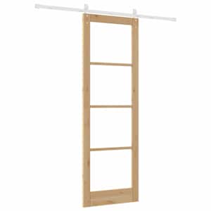 Posuvné dveře Přírodní 78 x 232 cm Masivní borové dřevo a sklo - obrázek 6