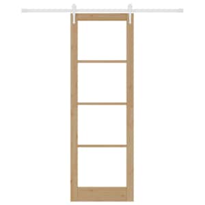 Posuvné dveře Přírodní 78 x 232 cm Masivní borové dřevo a sklo - obrázek 4