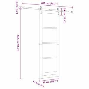 Posuvné dveře Přírodní 78 x 232 cm Masivní borové dřevo a sklo - obrázek 11