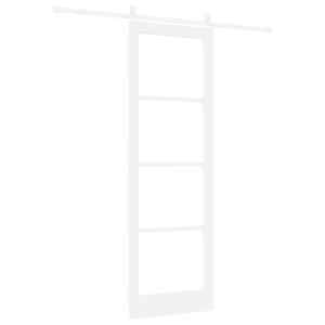 Posuvné dveře Bílá 78 x 232 cm Masivní borové dřevo a sklo - obrázek 6