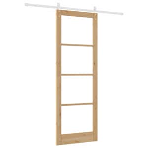Posuvné dveře Přírodní 83 x 232 cm Masivní borové dřevo a sklo - obrázek 6