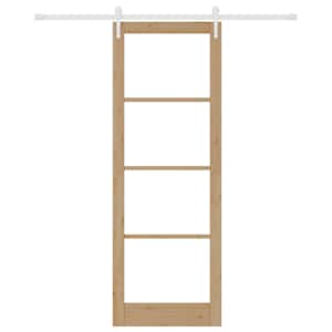 Posuvné dveře Přírodní 83 x 232 cm Masivní borové dřevo a sklo - obrázek 4