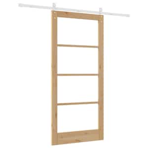 Posuvné dveře Přírodní 93 x 202 cm Masivní borové dřevo a sklo - obrázek 6