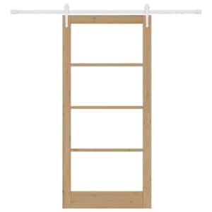 Posuvné dveře Přírodní 93 x 202 cm Masivní borové dřevo a sklo - obrázek 4