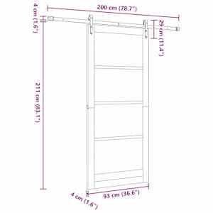 Posuvné dveře Přírodní 93 x 211 cm Masivní borové dřevo a sklo - obrázek 11