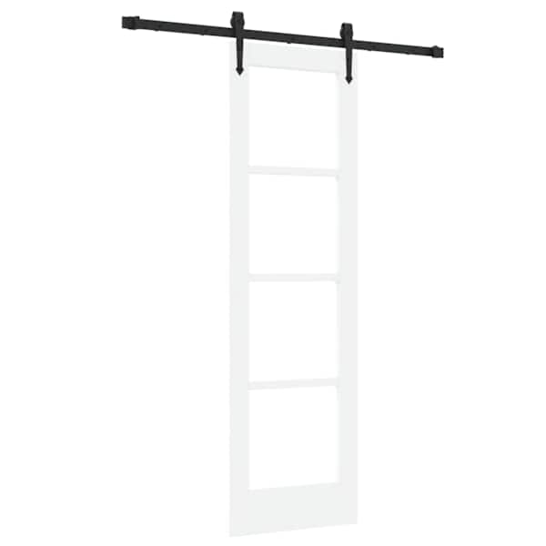 vidaXL Libisev uks ORKDAL 61 x 198,5 cm Soe m&auml;nnipuit ja klaas Valge