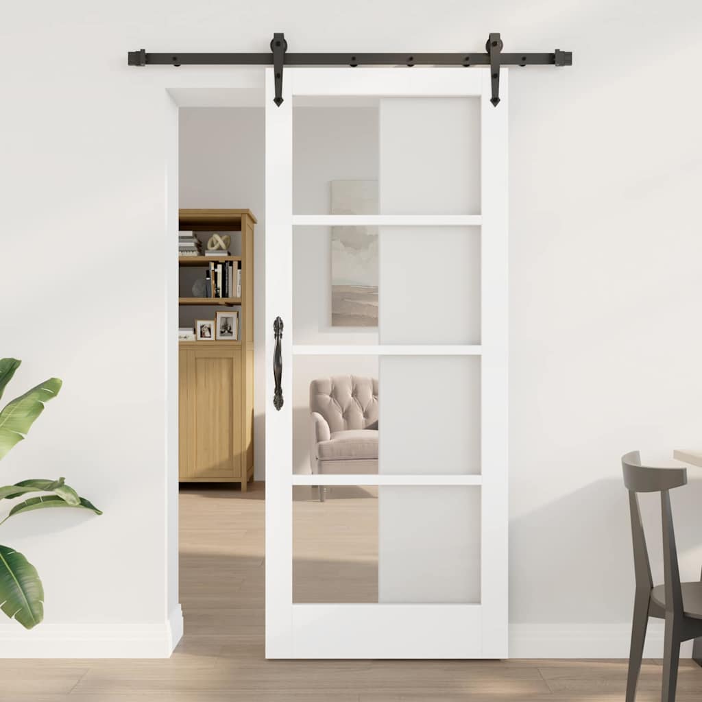 Glidende Dør med Hardware Sæt 'ORKDAL'Hvid 83x202 cm