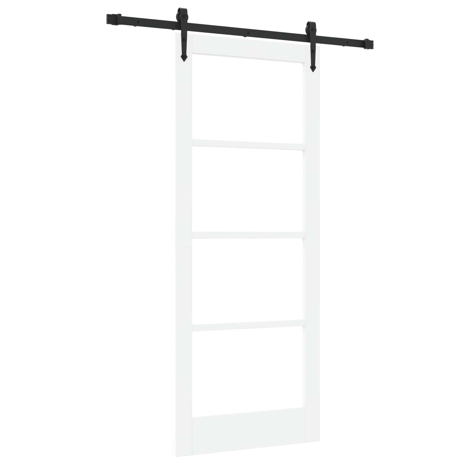 vidaXL Ușă glisantă ORKDAL Alb 83 x 202 cm Lemn masiv de pin și sticlă