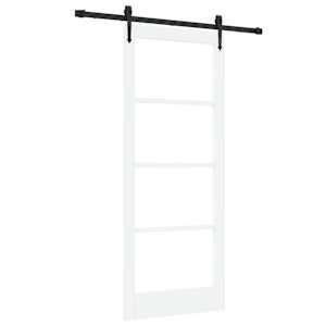 Drsna vrata ORKDAL Bela 83 x 202 cm Trden borov les in steklo