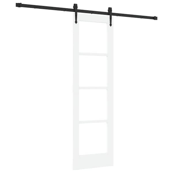 vidaXL Libisev uks ORKDAL 61 x 198,5 cm Soe m&auml;nnipuit ja klaas Valge