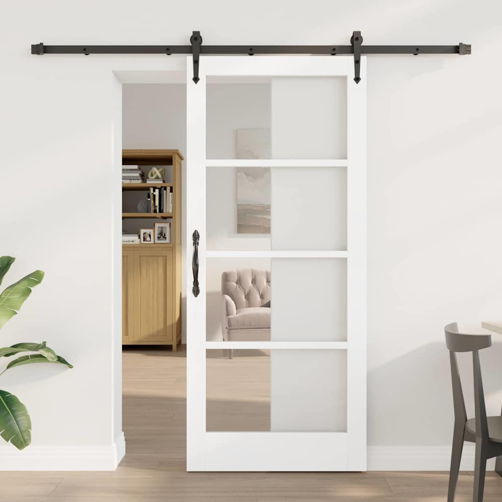 Glidende Dør med Hardware-Sæt 'ORKDAL'Hvid 78x202 cm