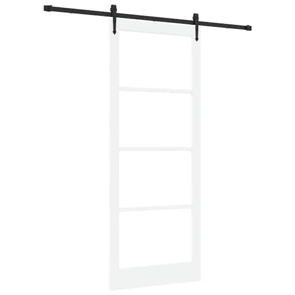 vidaXL Libisev uks ORKDAL 93 x 232 cm Soe m&auml;nnipuit ja klaas Valge