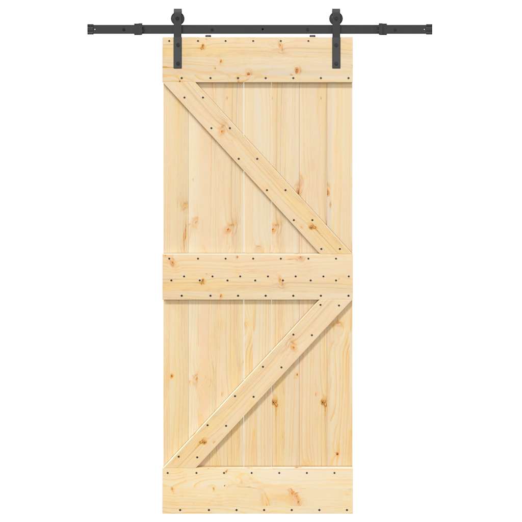 vidaXL Ușă glisantă cu set de feronerie 85x210 cm, lemn masiv de pin