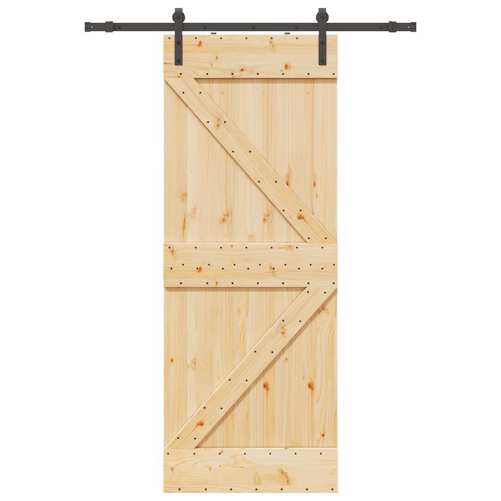 vidaXL Ușă glisantă cu set de feronerie 80x210 cm, lemn masiv de pin