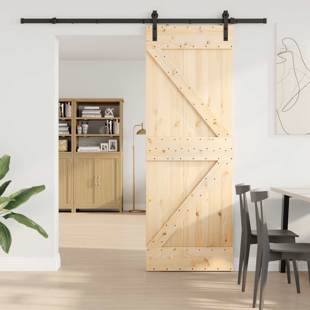 vidaXL Liukuovi asennustarvikkeineen 70x210 cm täysi mänty