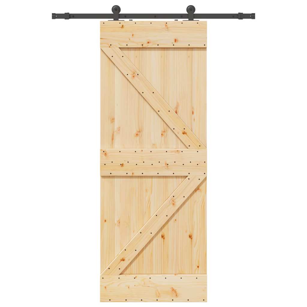 vidaXL Ușă glisantă cu set de feronerie 80x210 cm, lemn masiv de pin