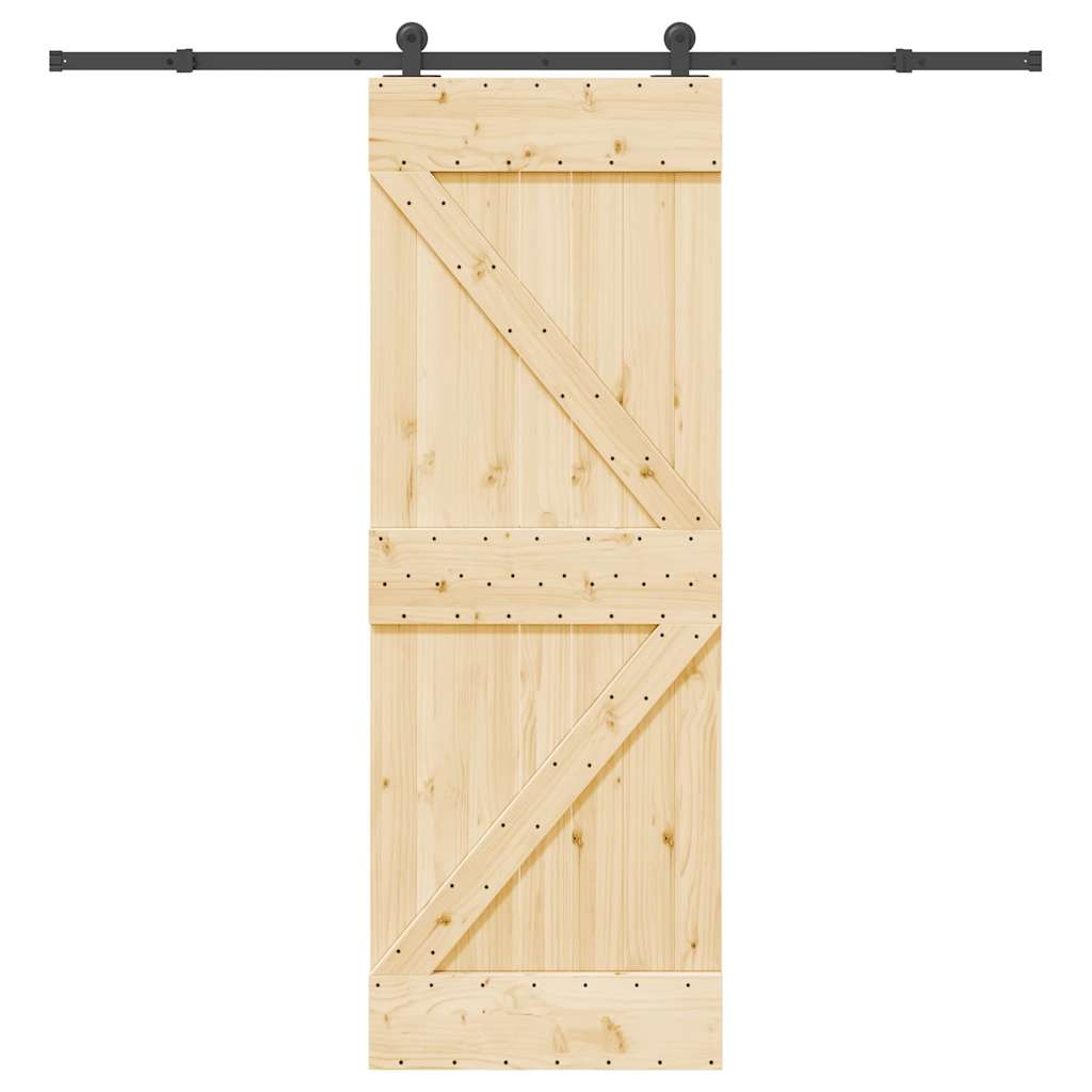 vidaXL Posuvné dveře s kováním 70 x 210 cm masivní borové dřevo