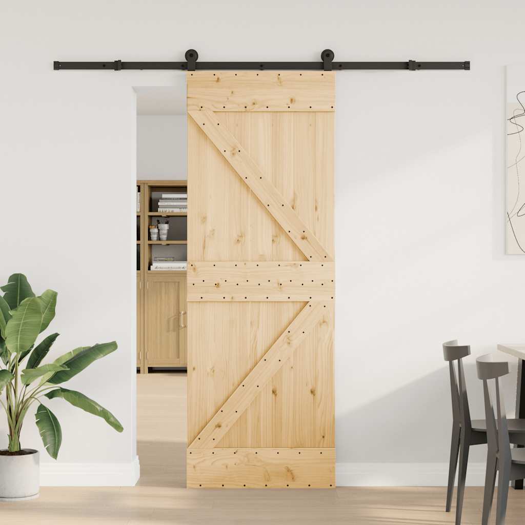 vidaXL Liukuovi asennustarvikkeineen 70x210 cm täysi mänty