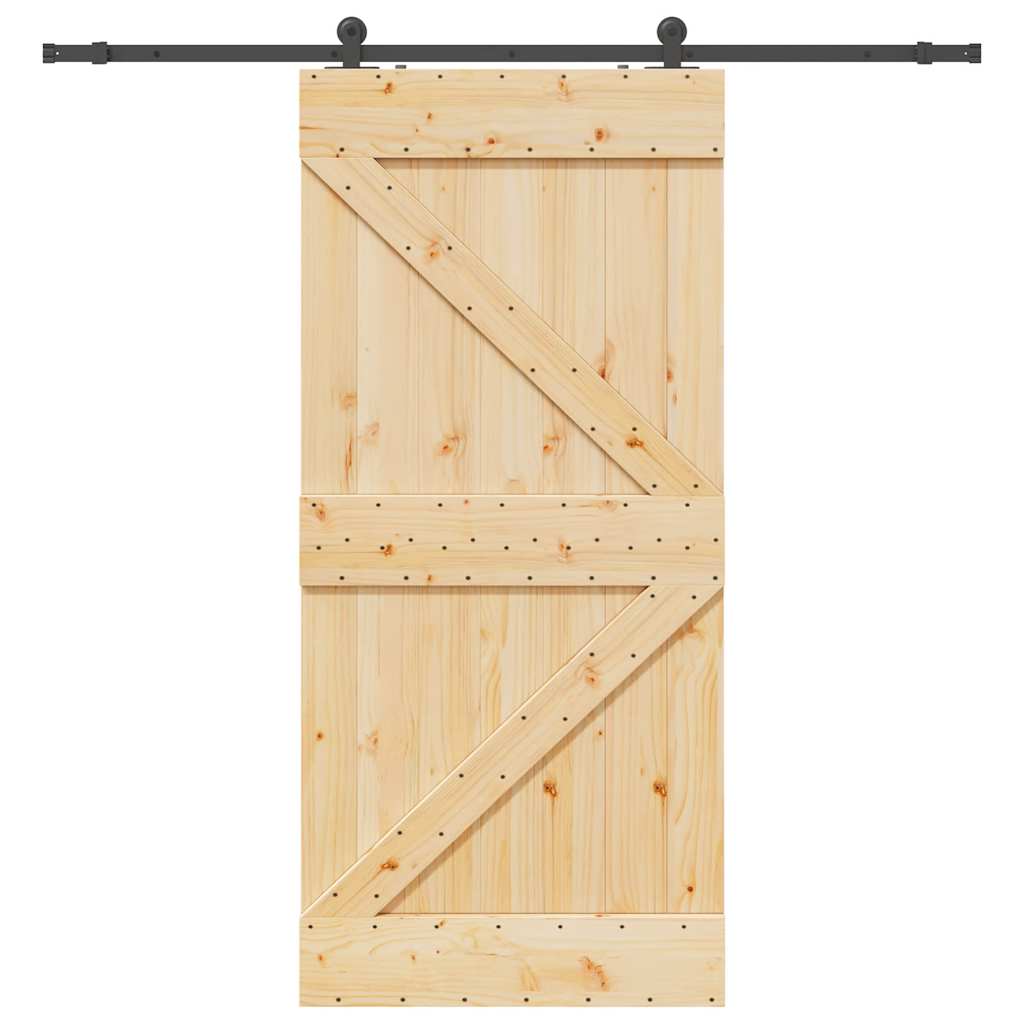 vidaXL Ușă glisantă cu set feronerie, 100x210 cm, lemn masiv de pin