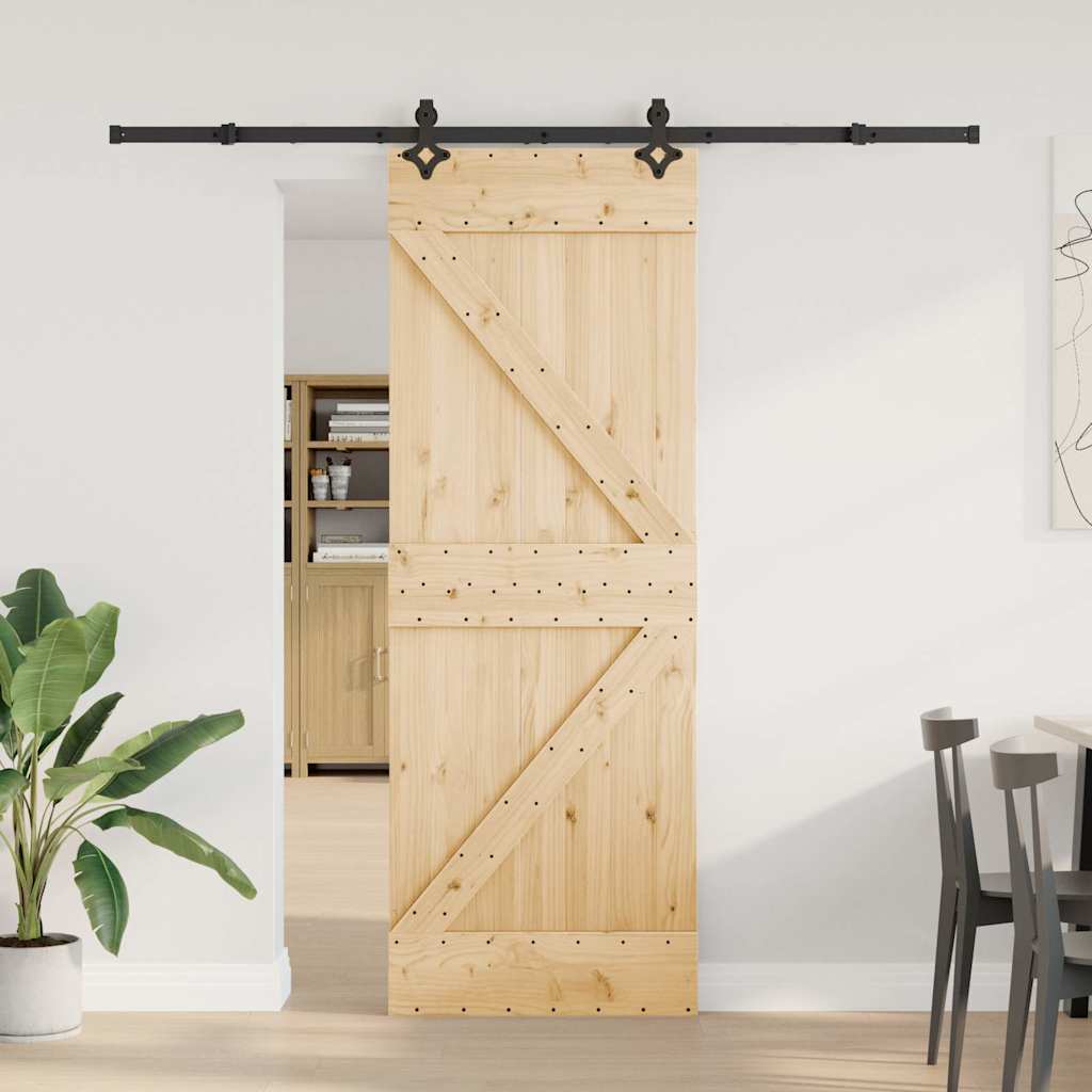 vidaXL Liukuovi asennustarvikkeineen 70x210 cm täysi mänty