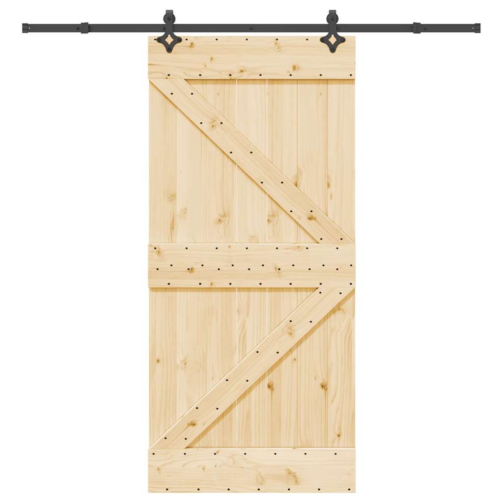 vidaXL Posuvné dveře s kováním 95 x 210 cm masivní borové dřevo