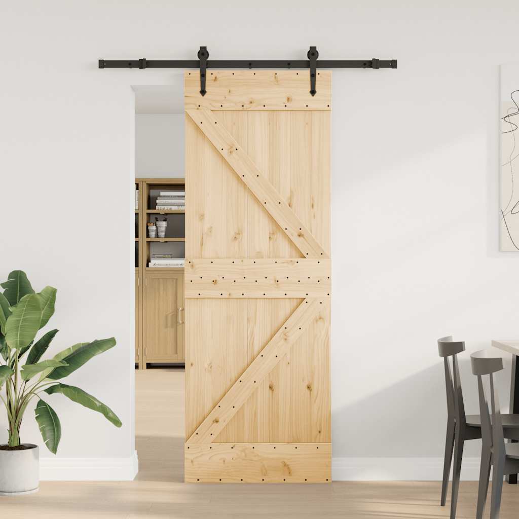 vidaXL Liukuovi asennustarvikkeineen 70x210 cm täysi mänty