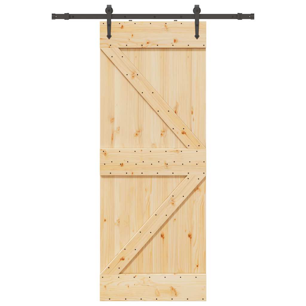 vidaXL Ușă glisantă cu set de feronerie 80x210 cm, lemn masiv de pin