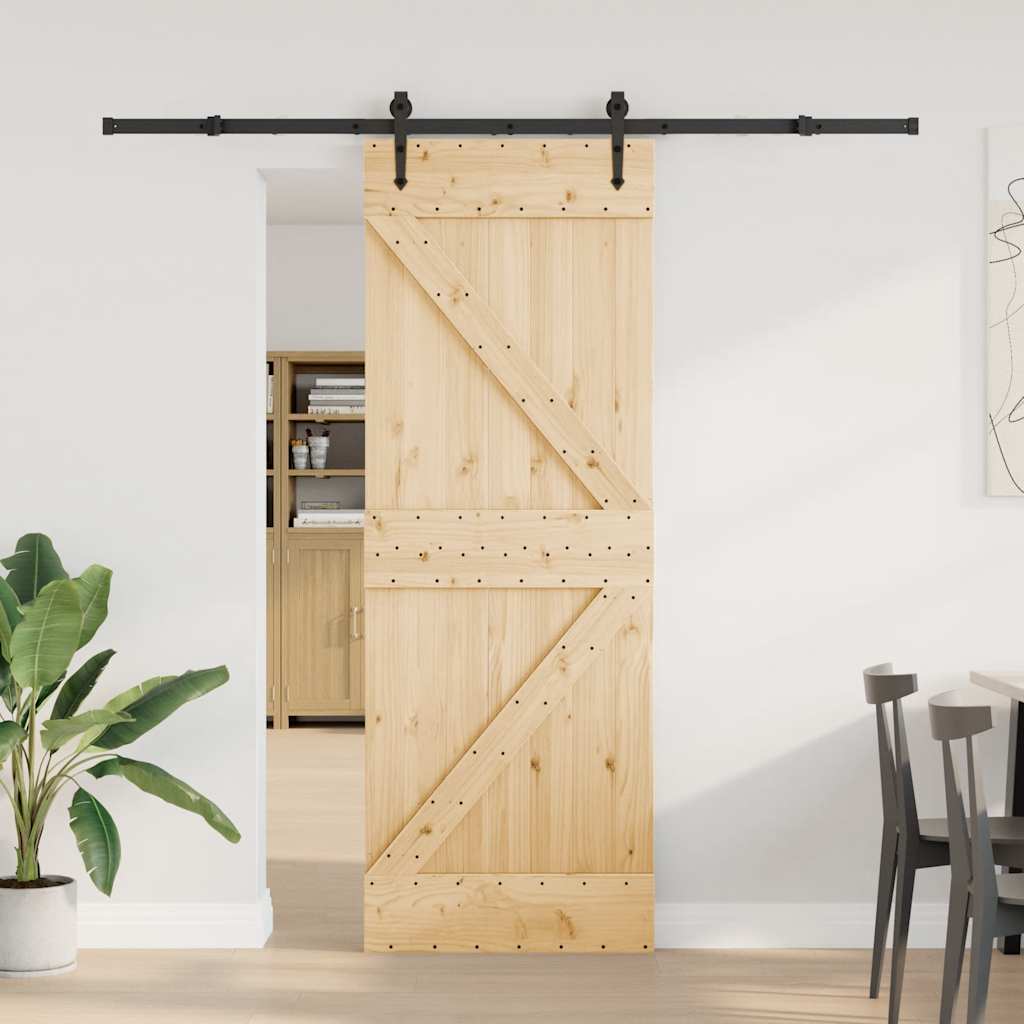 vidaXL Liukuovi asennustarvikkeineen 70x210 cm täysi mänty