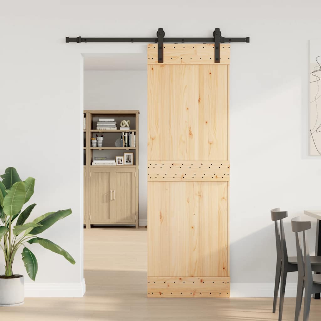 vidaXL Liukuovi asennustarvikkeineen 70x210 cm täysi mänty
