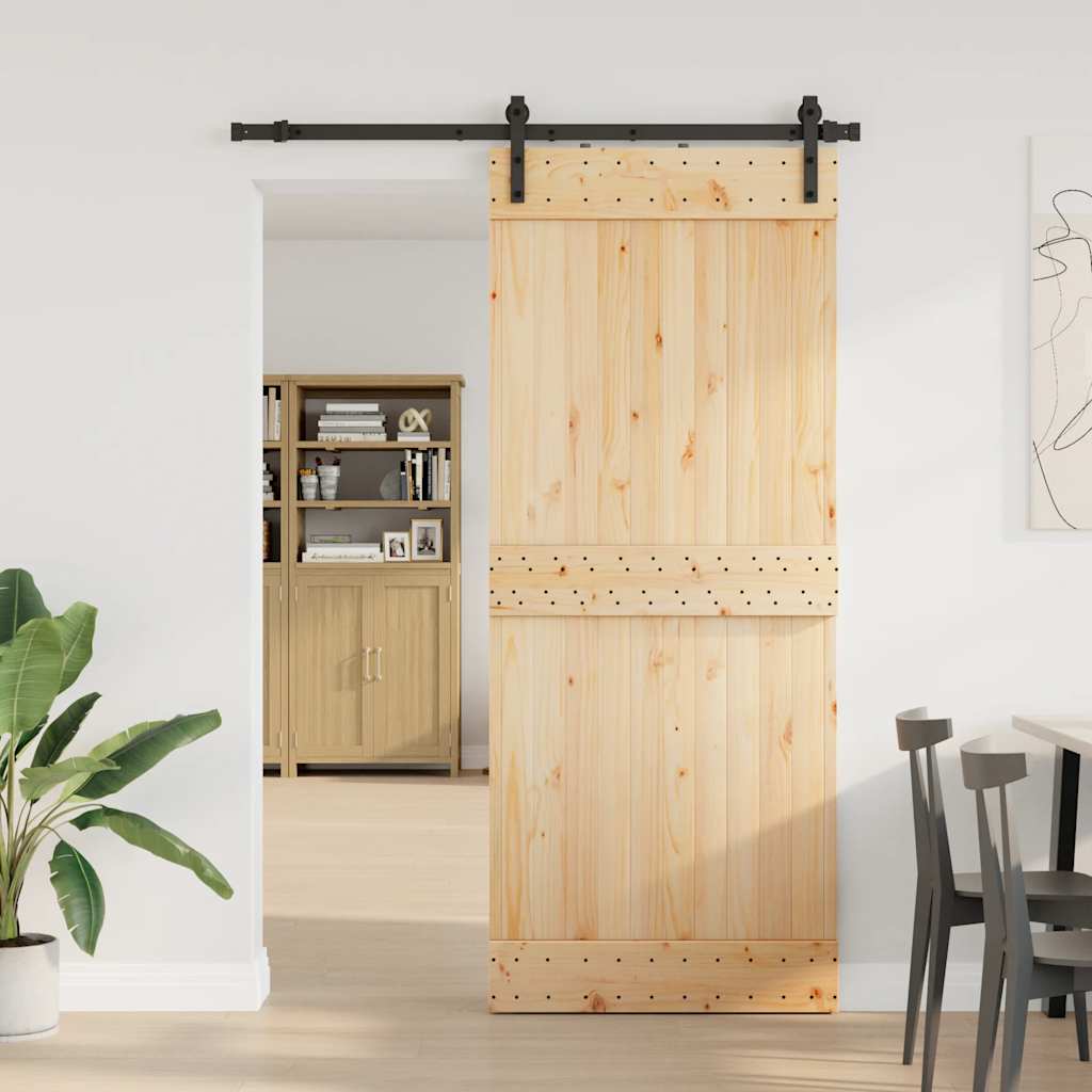 vidaXL Liukuovi asennustarvikkeineen 85x210 cm täysi mänty