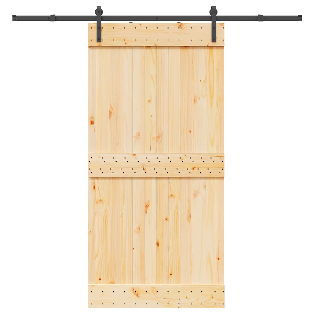 vidaXL Ușă glisantă cu set feronerie, 100x210 cm, lemn masiv de pin