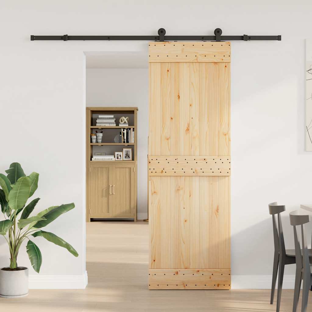 vidaXL Liukuovi asennustarvikkeineen 70x210 cm täysi mänty