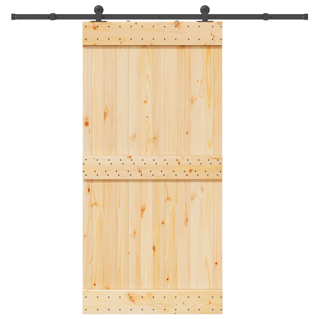 vidaXL Ușă glisantă cu set feronerie, 100x210 cm, lemn masiv de pin